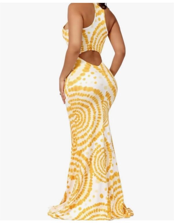 bodycon tie dye maxi dress (halter backless long sundress)
